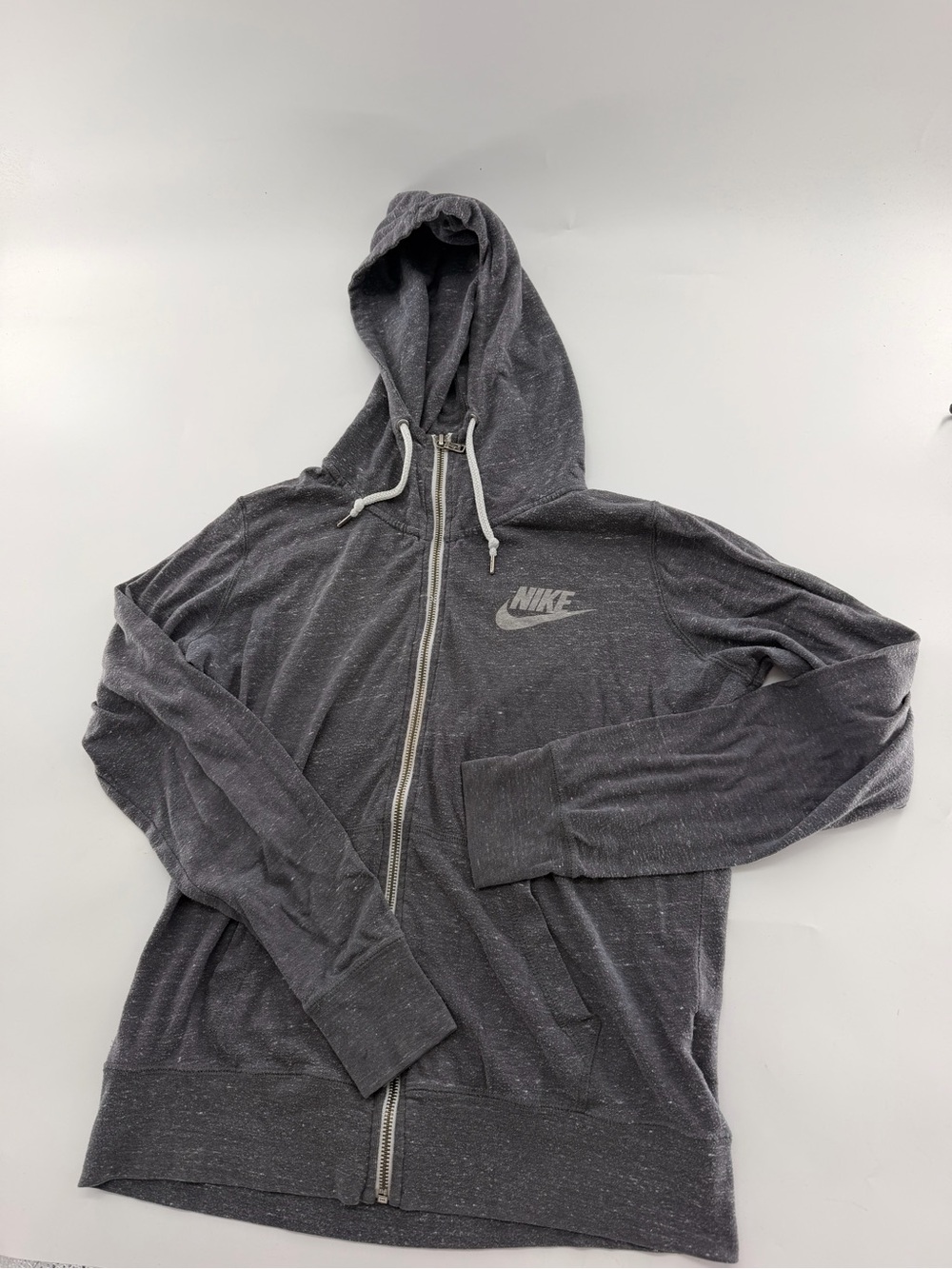 Nike Gym Vintage Style Grey Gray Women’s Zip Up Hoodie Lightweight Large